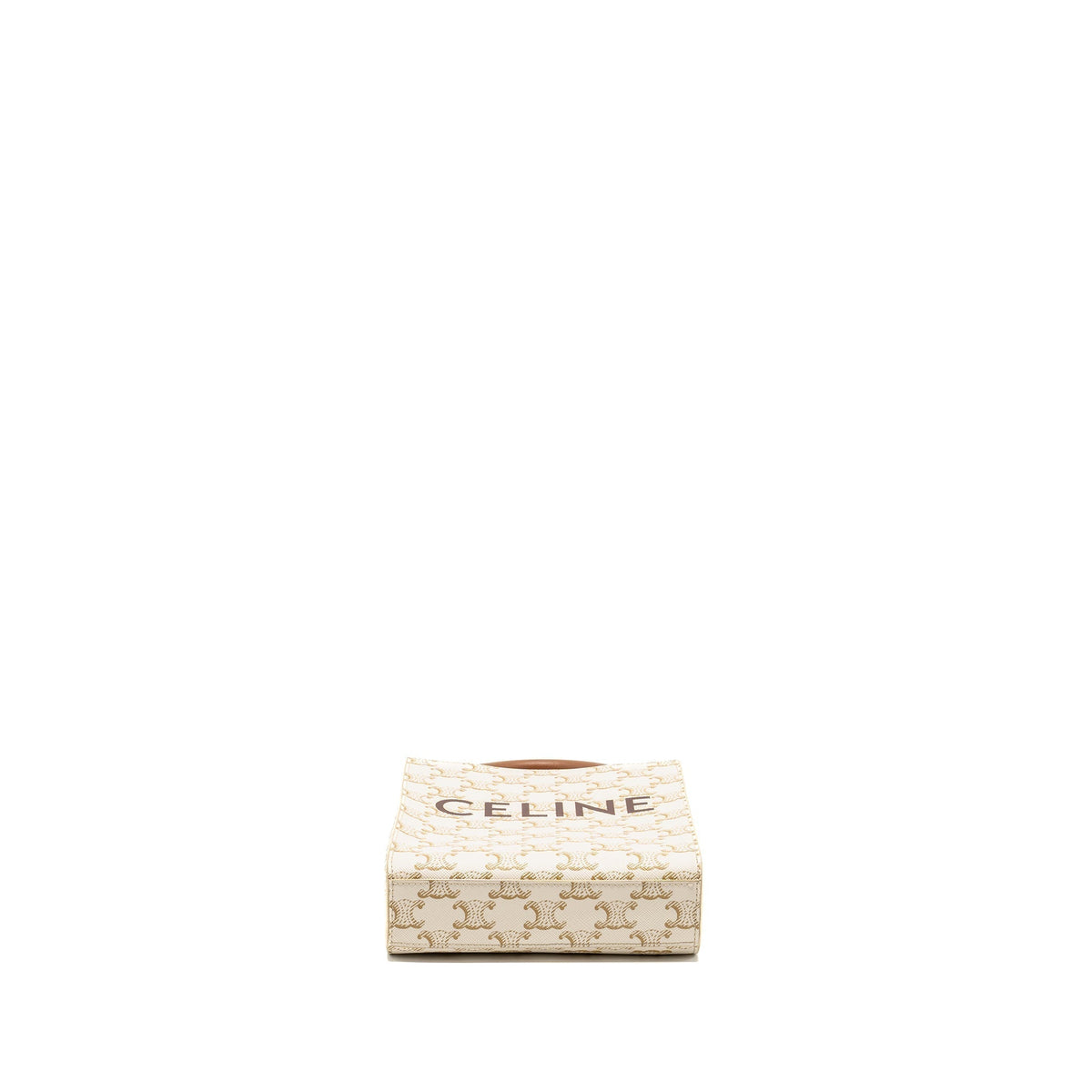 celine-mini-vertical-cabas-triomphe-canvas-calfskin-white-ghw-1