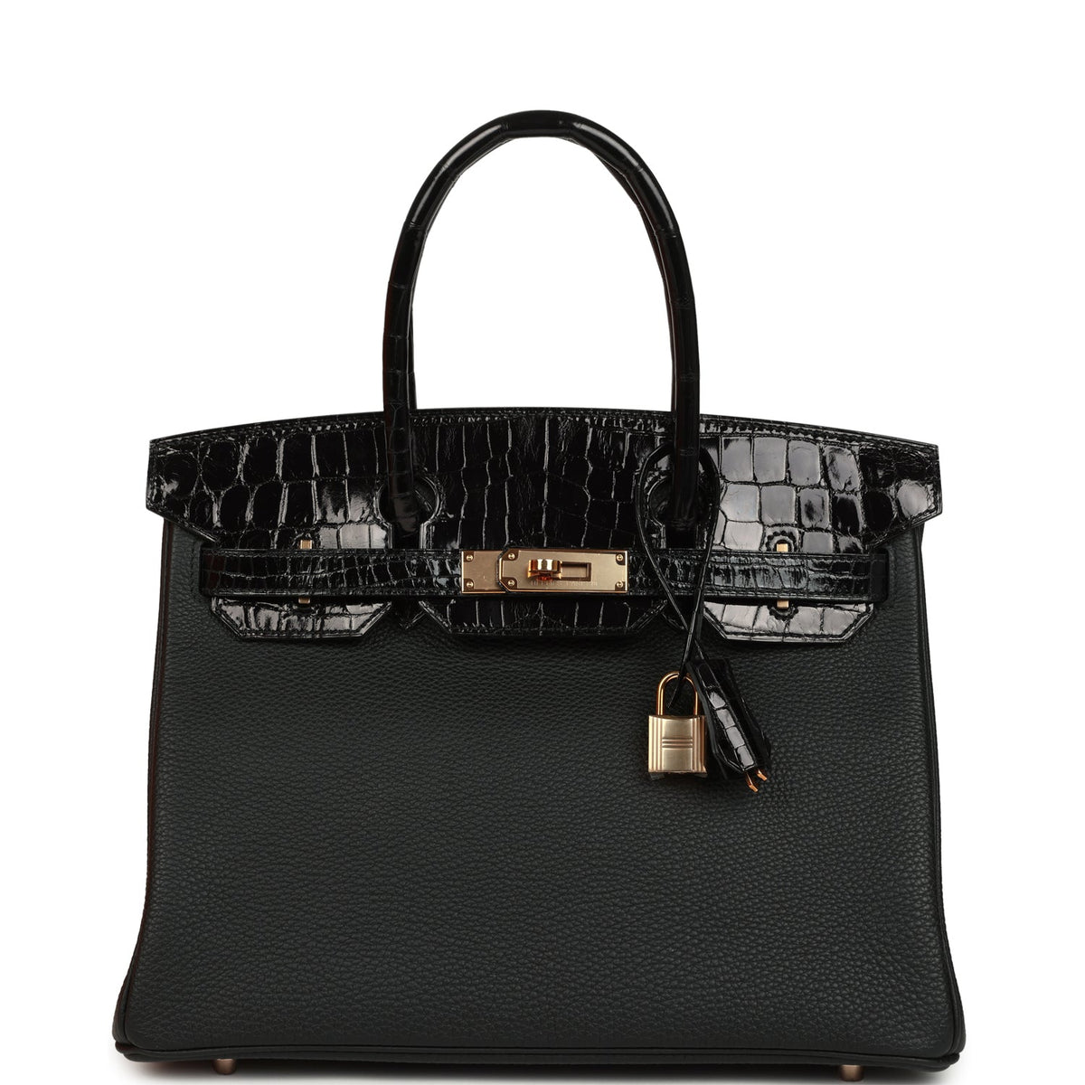 hermes-birkin-30-black-shiny-niloticus-crocodile-and-togo-touch-rose-gold-hardware-bag