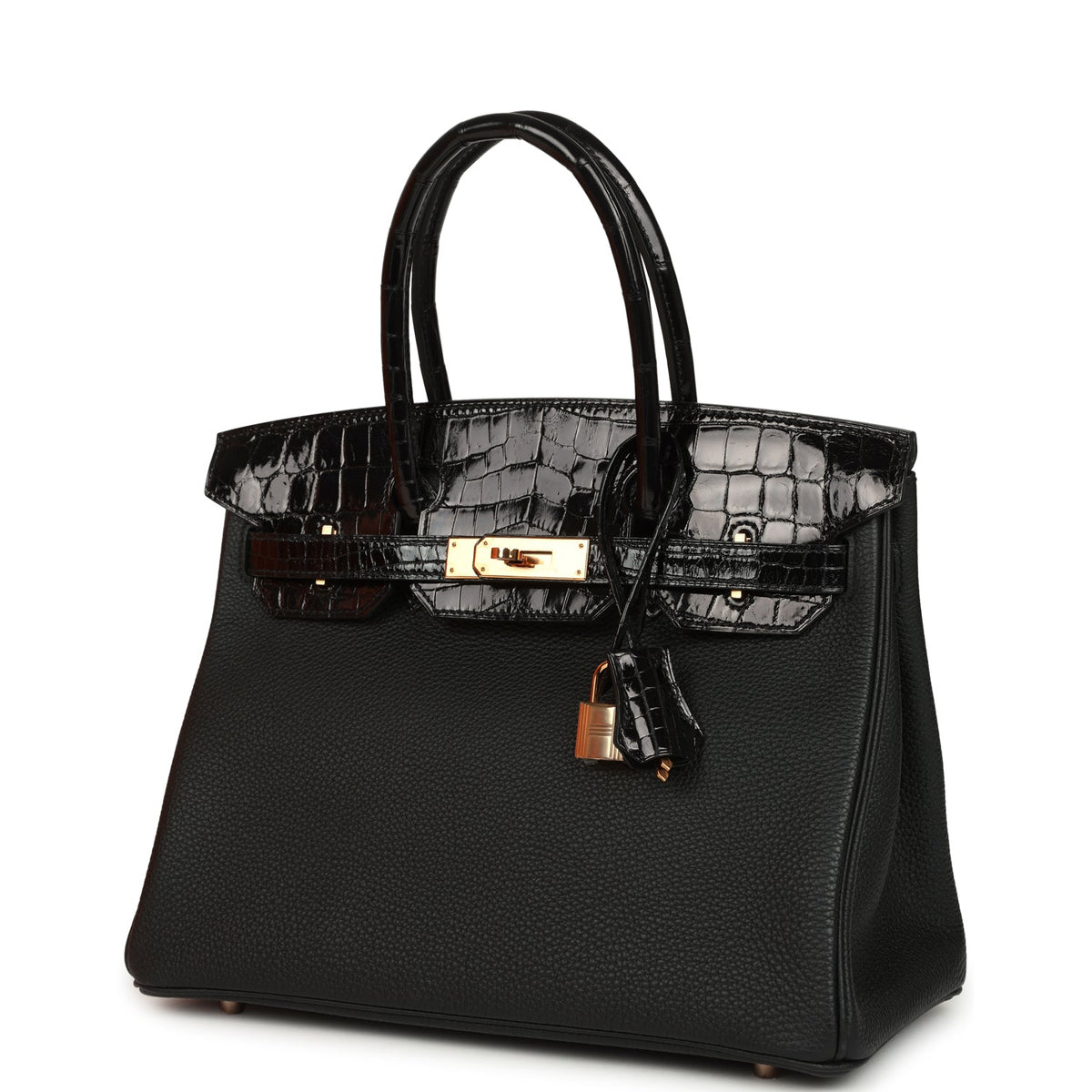 hermes-birkin-30-black-shiny-niloticus-crocodile-and-togo-touch-rose-gold-hardware-bag