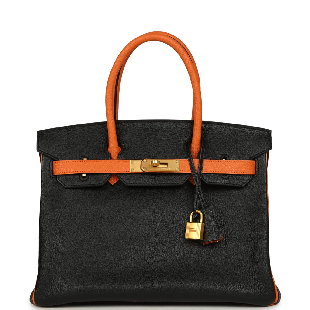 hermes-birkin-30-black-and-orange-chevre-brushed-gold-hardware-bag