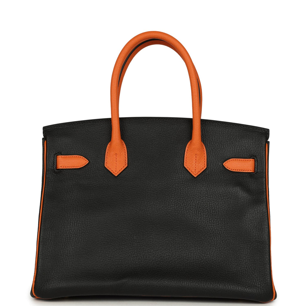 hermes-birkin-30-black-and-orange-chevre-brushed-gold-hardware-bag