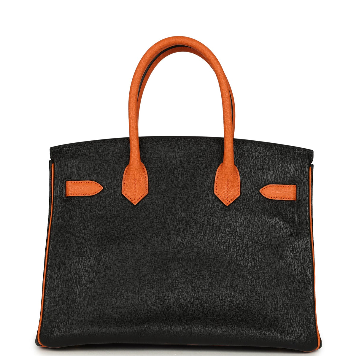 hermes-birkin-30-black-and-orange-chevre-brushed-gold-hardware-bag