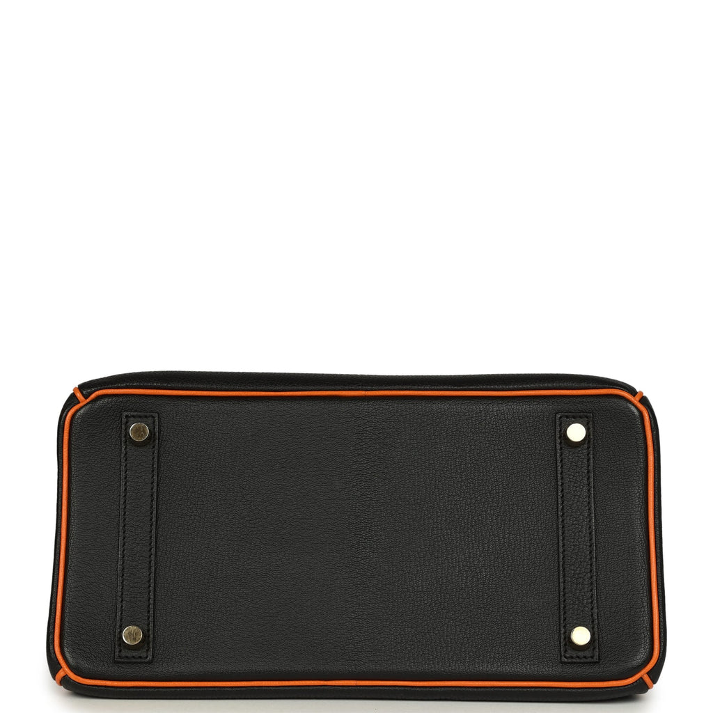 hermes-birkin-30-black-and-orange-chevre-brushed-gold-hardware-bag