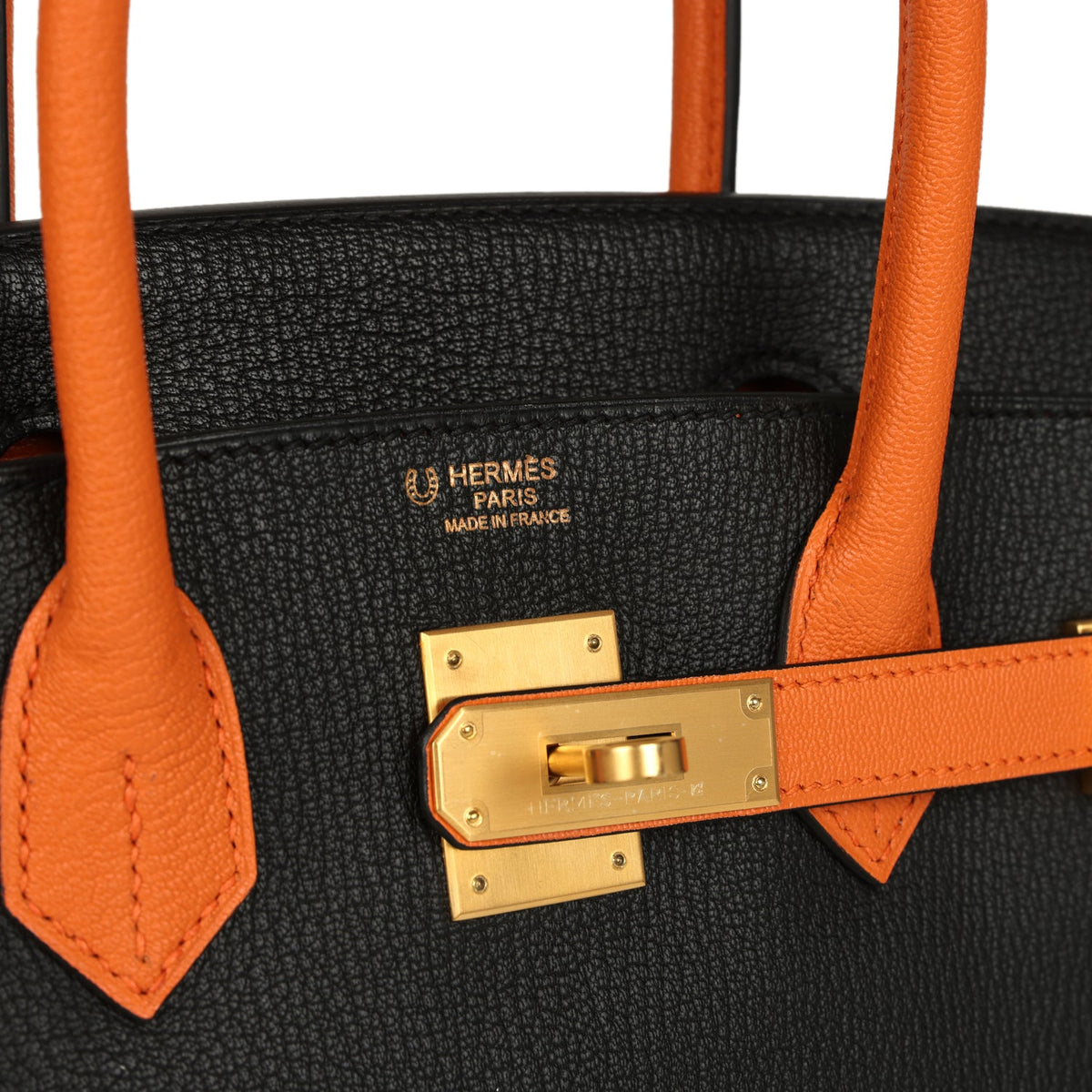 hermes-birkin-30-black-and-orange-chevre-brushed-gold-hardware-bag