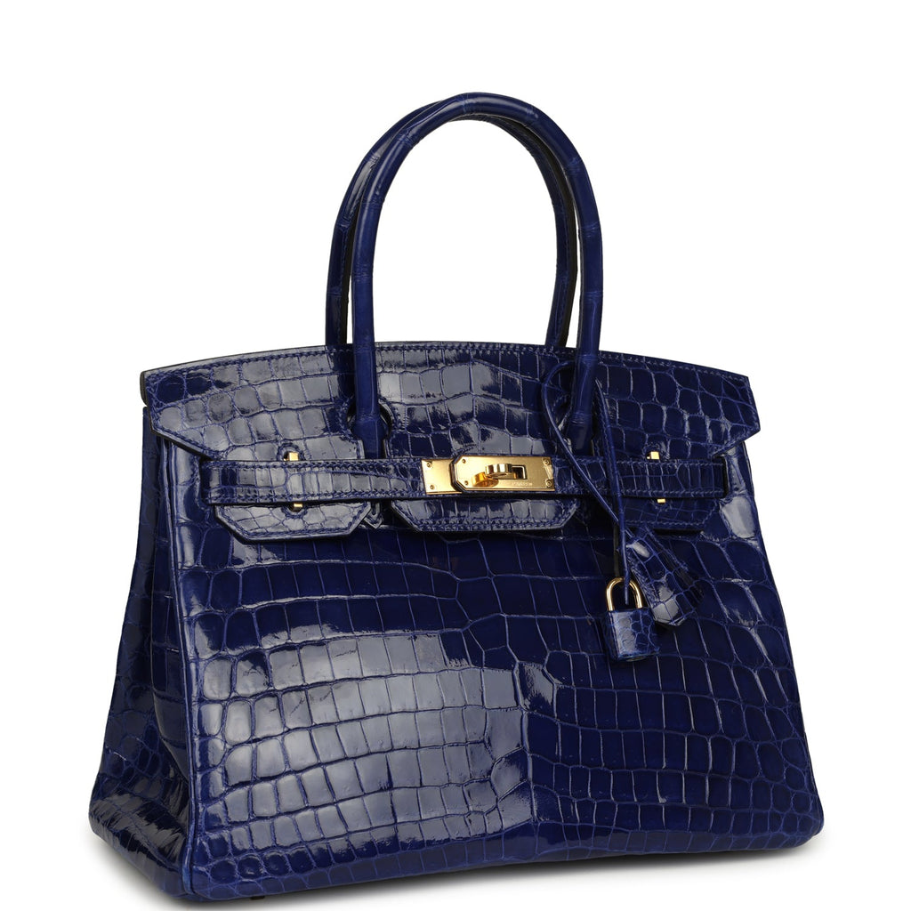 hermes-birkin-30-bleu-electric-shiny-niloticus-crocodile-gold-hardware-bag