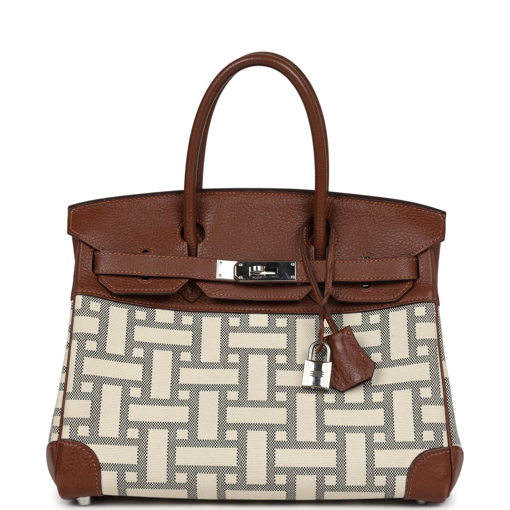 hermes-birkin-30-marron-dinde-buffalo-and-mosaique-canvas-palladium-hardware-bag