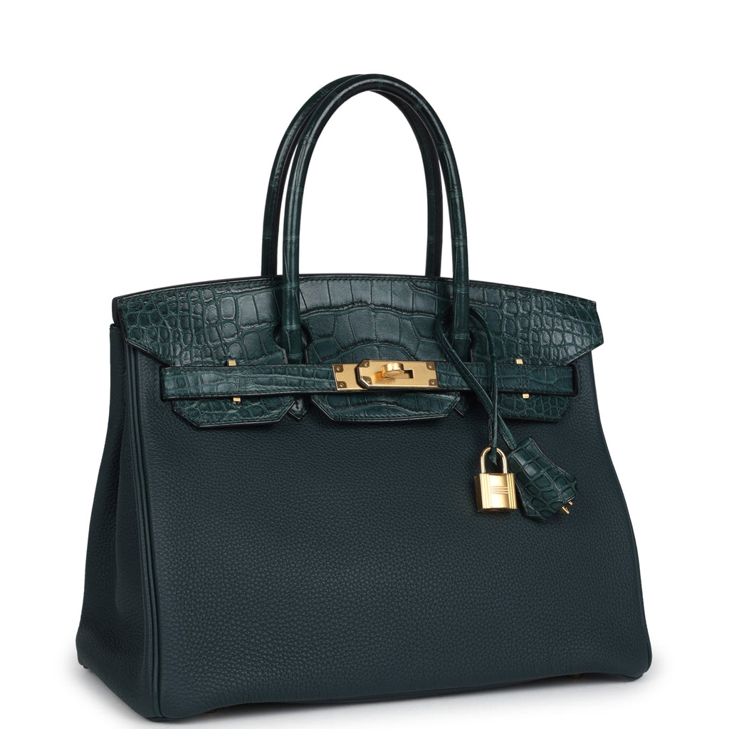 hermes-birkin-30-vert-cypress-togo-and-matte-alligator-touch-gold-hardware-bag