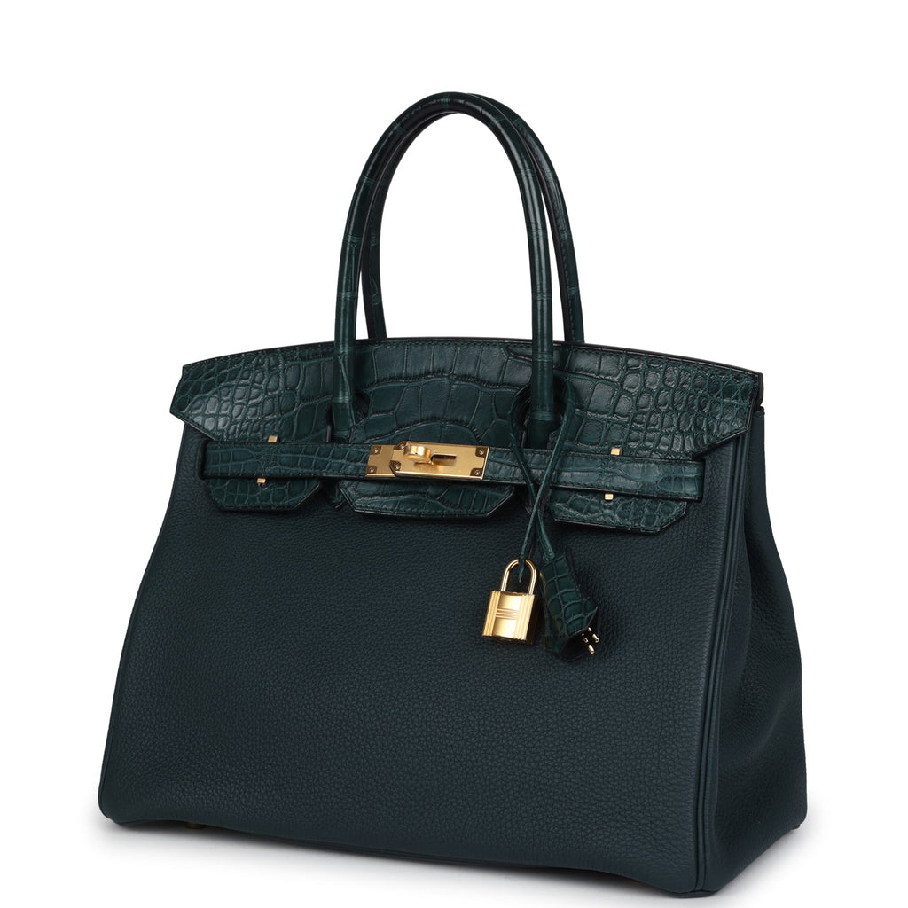 hermes-birkin-30-vert-cypress-togo-and-matte-alligator-touch-gold-hardware-bag