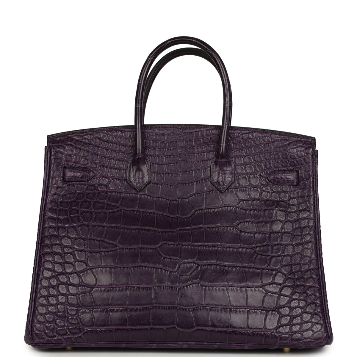 Hermes Birkin 35 Amethyst Matte Alligator Gold Hardware