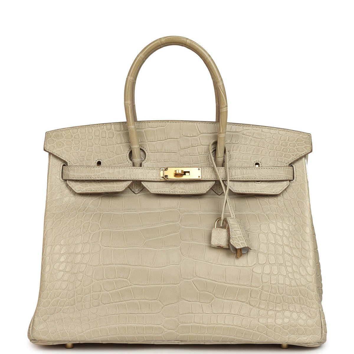 Hermes Birkin 35 Beton Matte Alligator Gold Hardware
