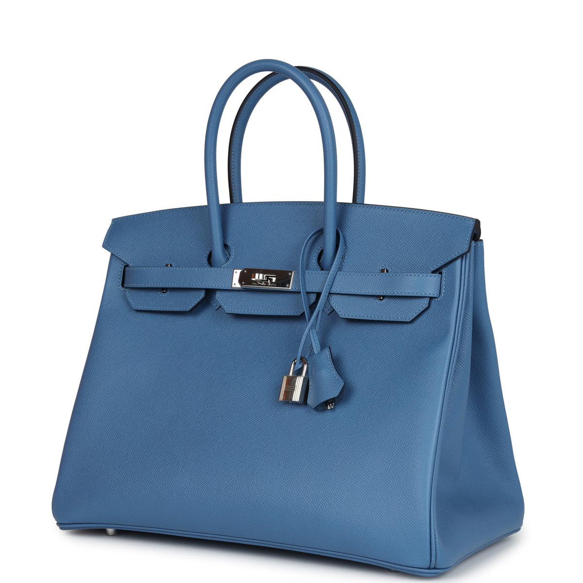 Hermes Birkin 35 Bleu Azur Epsom Palladium Hardware