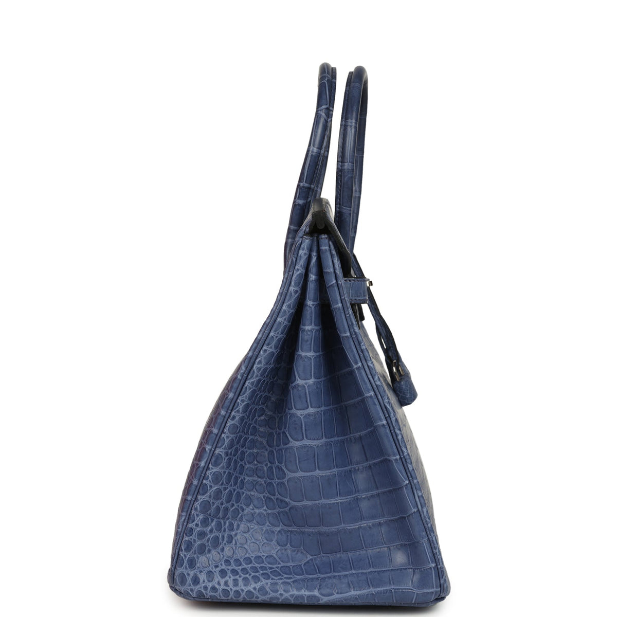 Hermes Birkin 35 Bleu Brighton Matte Porosus Crocodile Palladium Hardware
