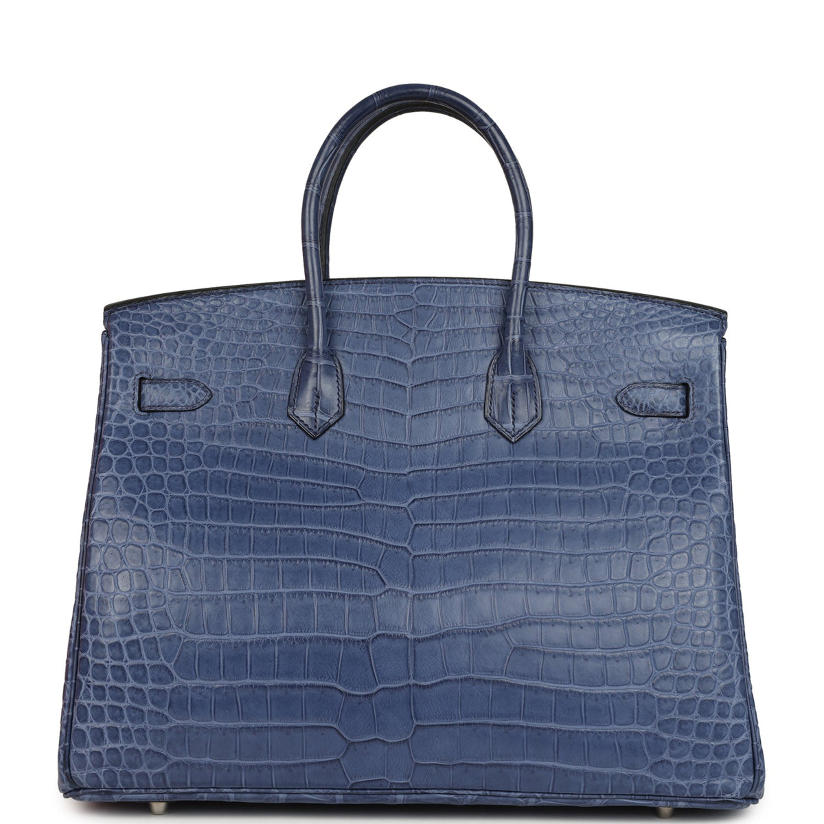 Hermes Birkin 35 Bleu Brighton Matte Porosus Crocodile Palladium Hardware