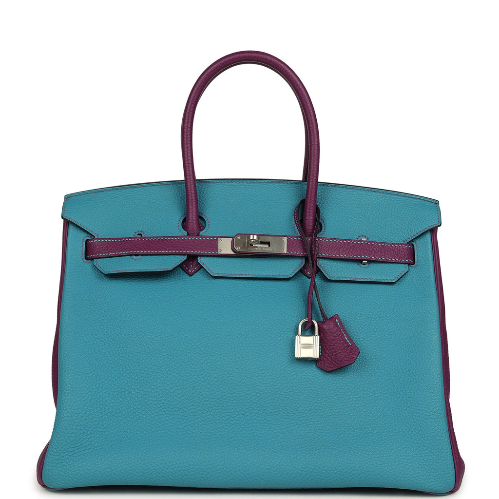Hermes Birkin 35 Bleu Izmir and Anemone Togo Brushed Palladium Hardware