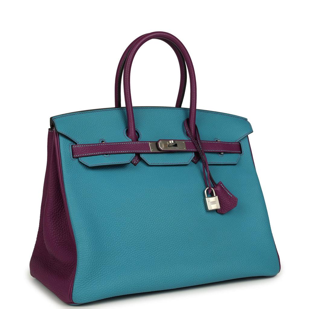 Hermes Birkin 35 Bleu Izmir and Anemone Togo Brushed Palladium Hardware