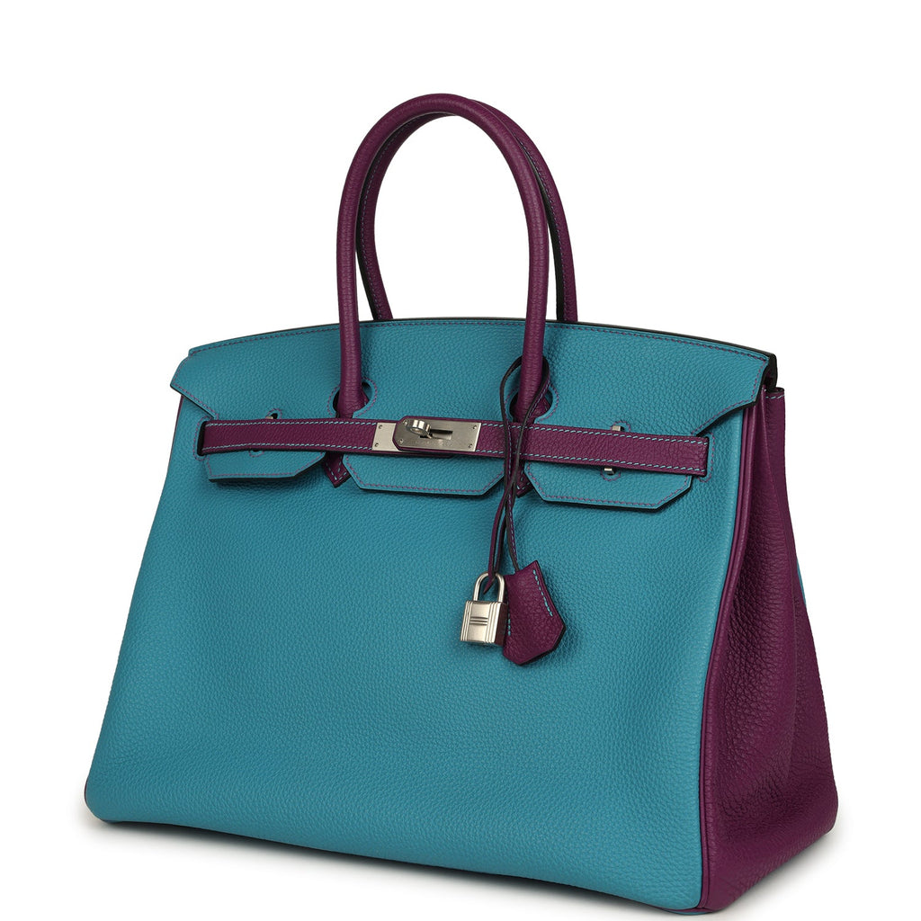 Hermes Birkin 35 Bleu Izmir and Anemone Togo Brushed Palladium Hardware
