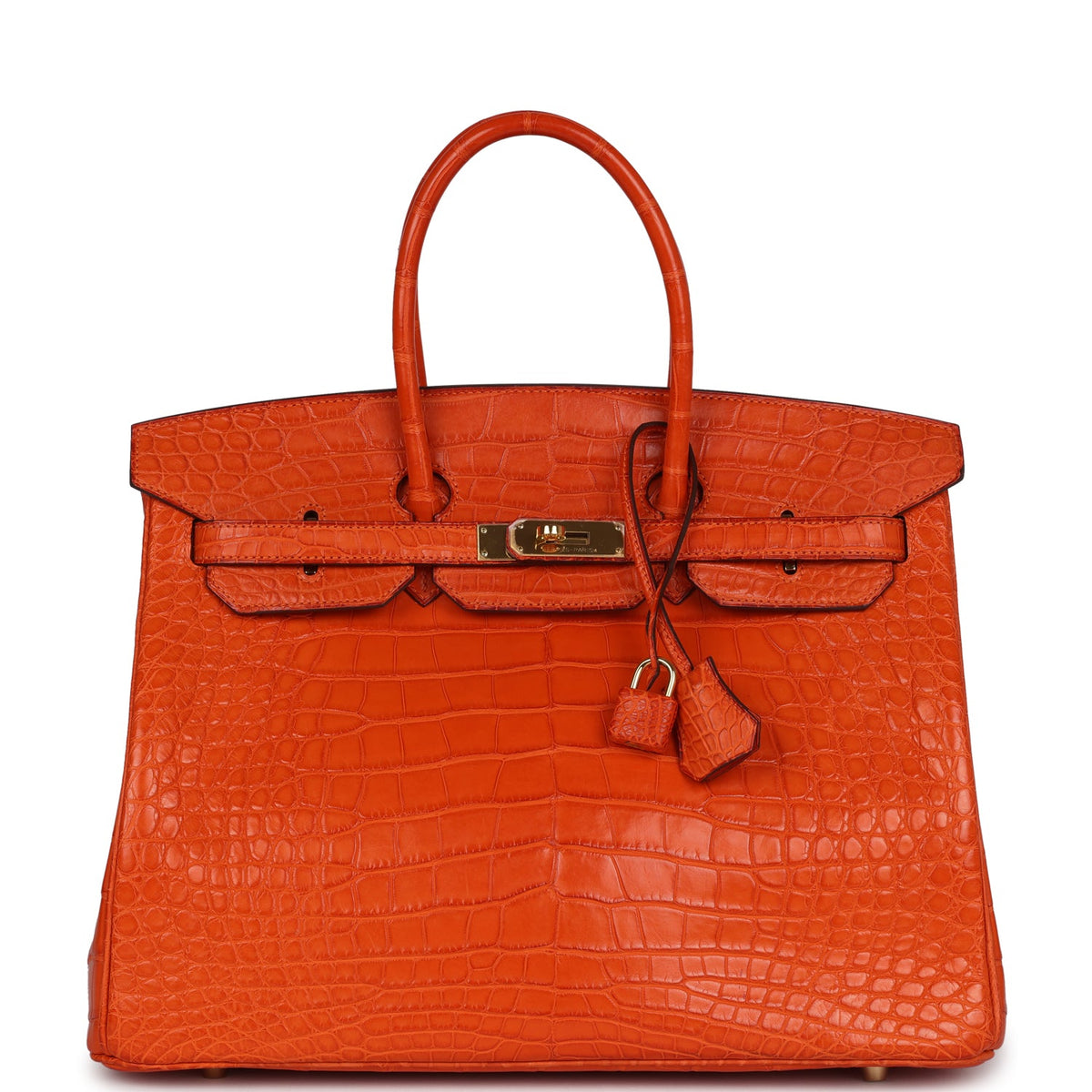 Hermes Birkin 35 Feu Matte Alligator Gold Hardware