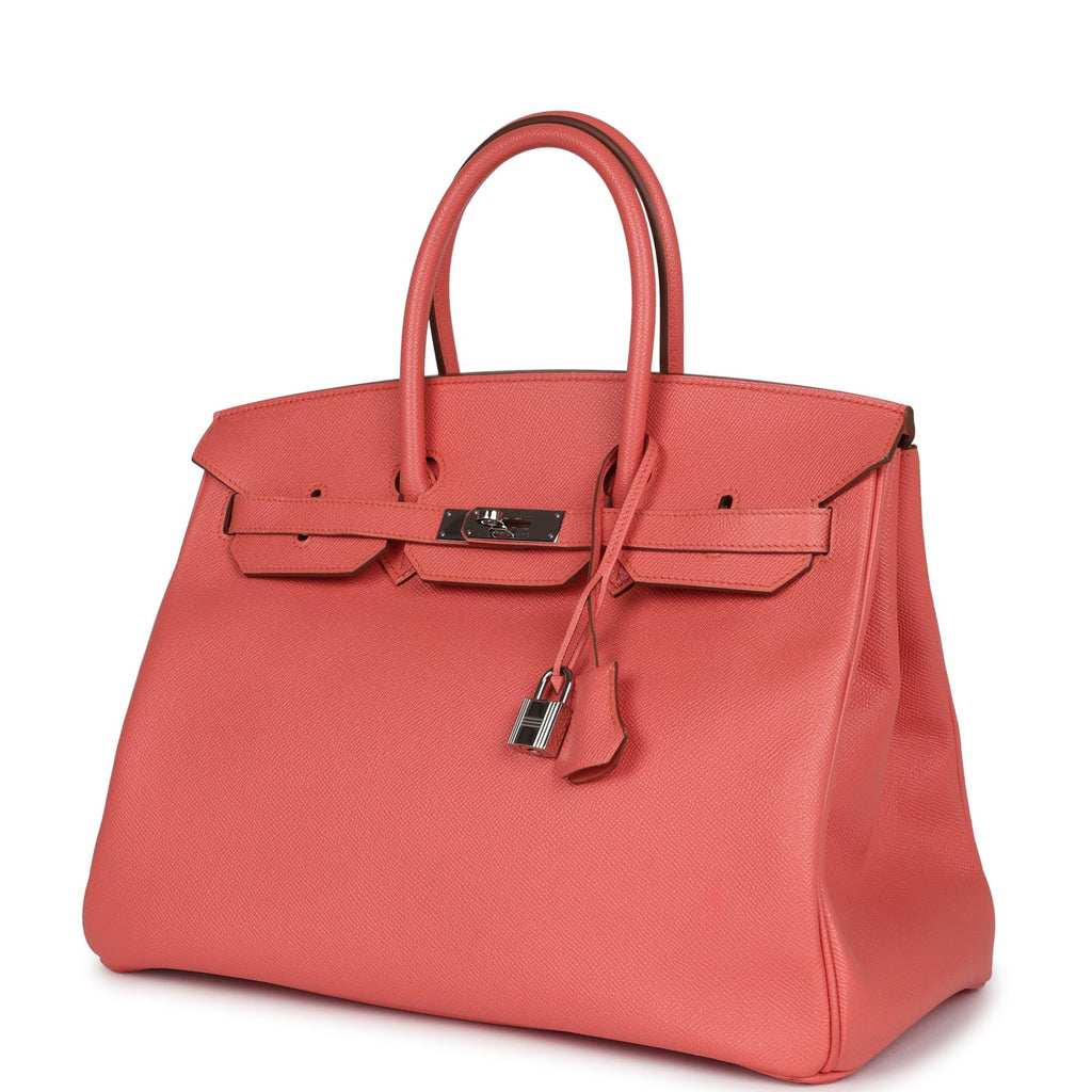 Hermes Birkin 35 Flamingo Epsom Palladium Hardware