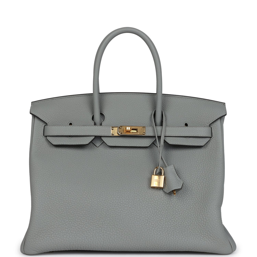 Hermes Birkin 35 Gris Mouette Togo Gold Hardware