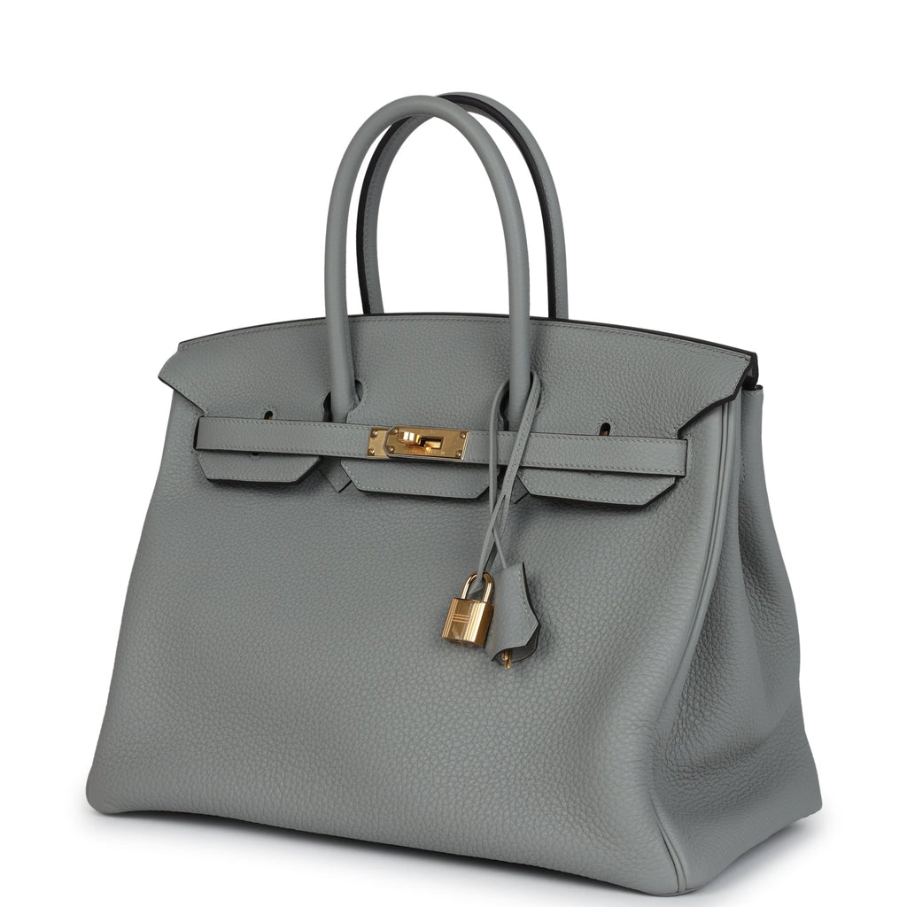 Hermes Birkin 35 Gris Mouette Togo Gold Hardware