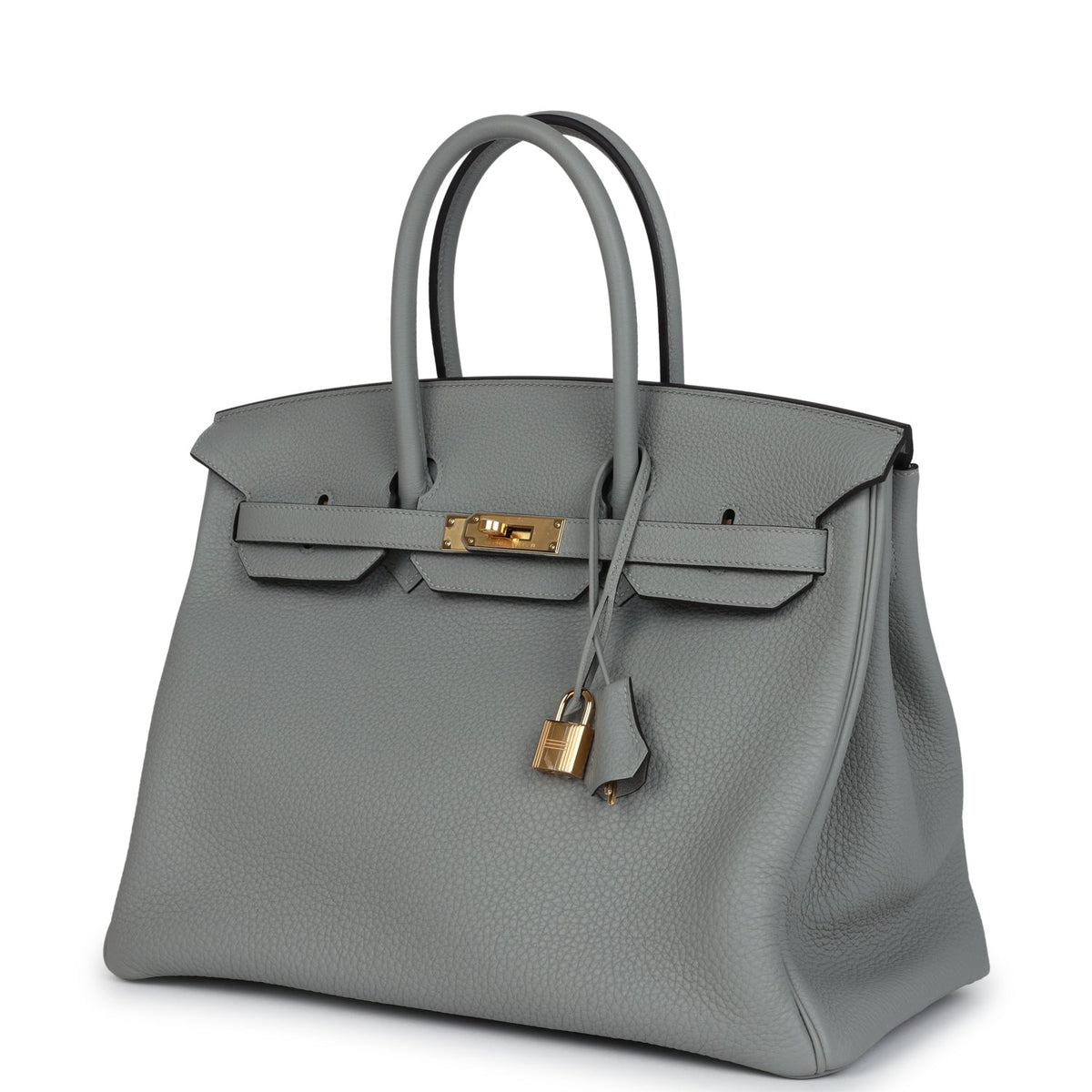 Hermes Birkin 35 Gris Mouette Togo Gold Hardware