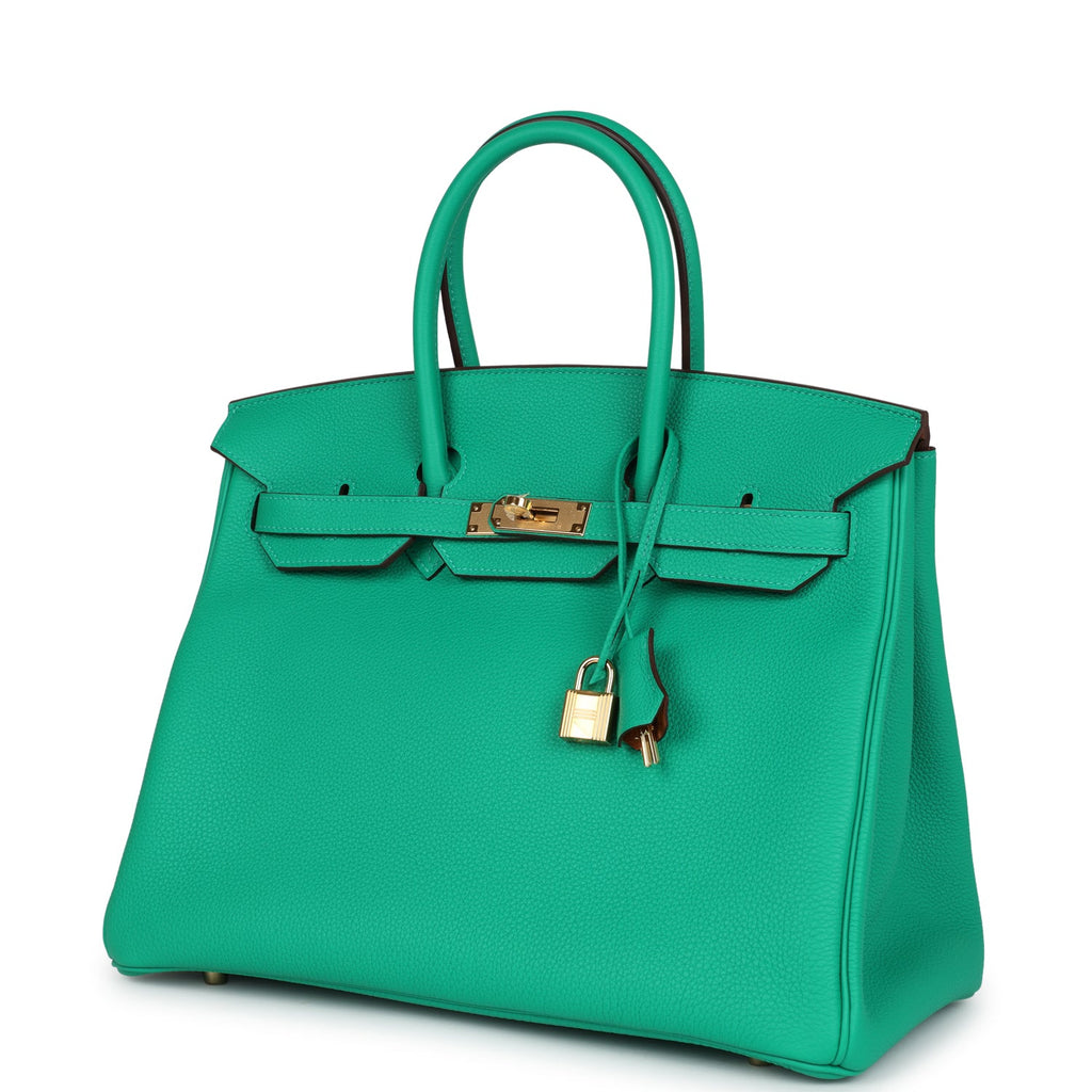Hermes Birkin 35 Menthe Verso Togo Gold Hardware