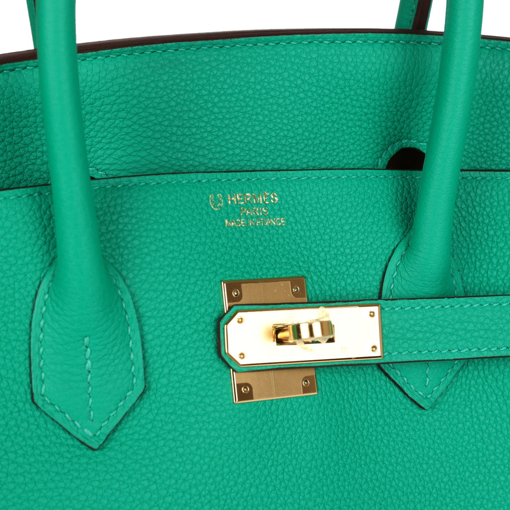 Hermes Birkin 35 Menthe Verso Togo Gold Hardware