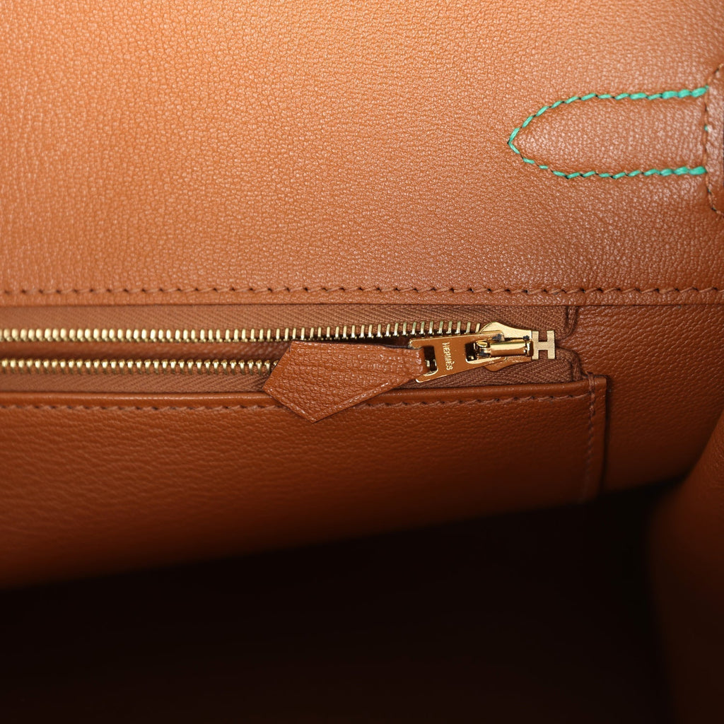 Hermes Birkin 35 Menthe Verso Togo Gold Hardware