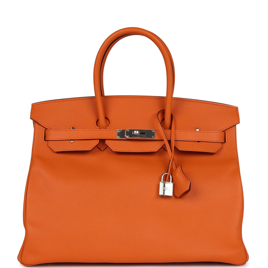 Hermes Birkin 35 Orange Epsom Palladium Hardware