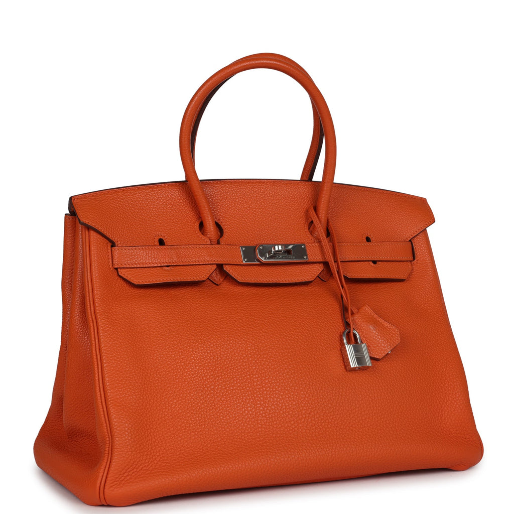 Hermes Birkin 35 Orange Togo Palladium Hardware