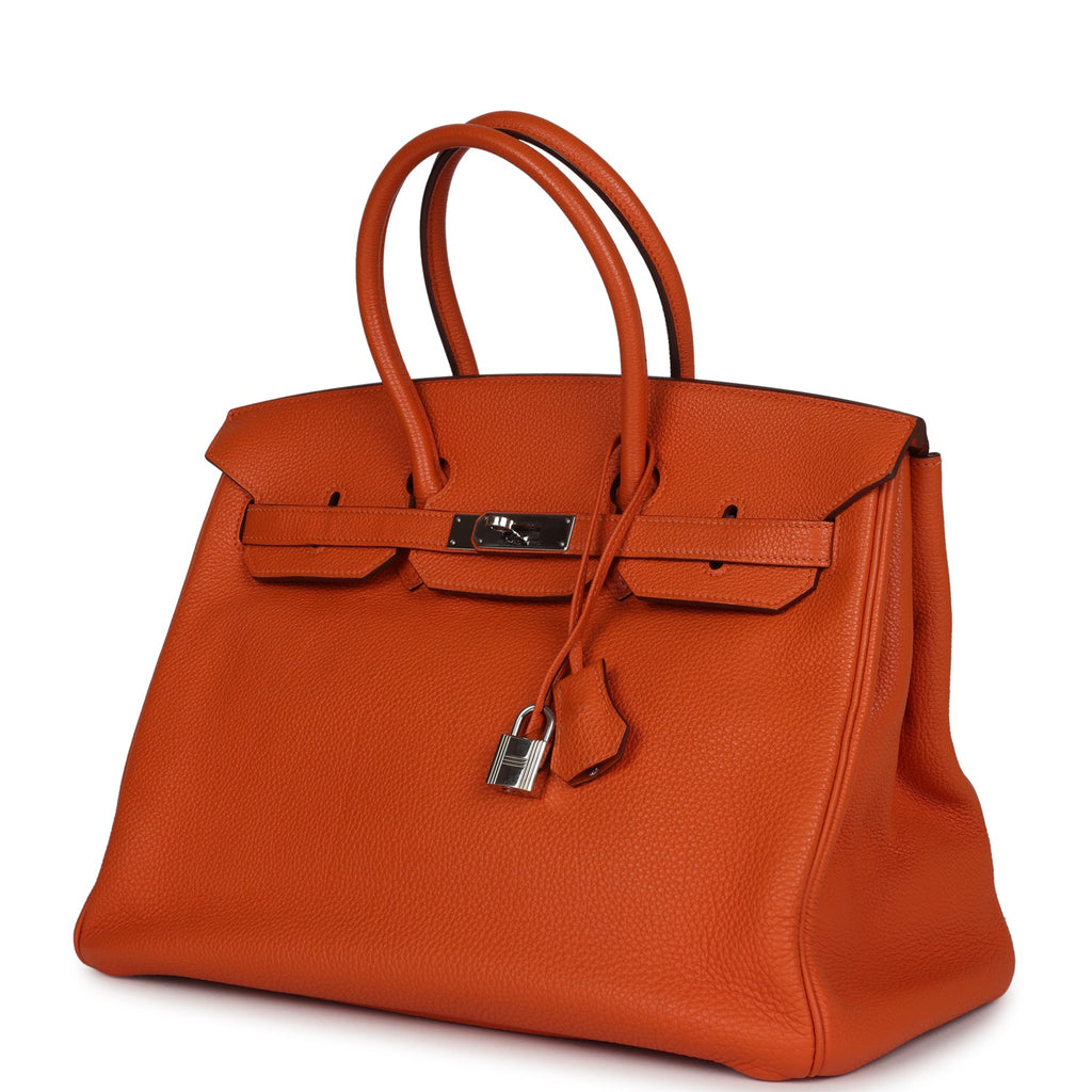 Hermes Birkin 35 Orange Togo Palladium Hardware