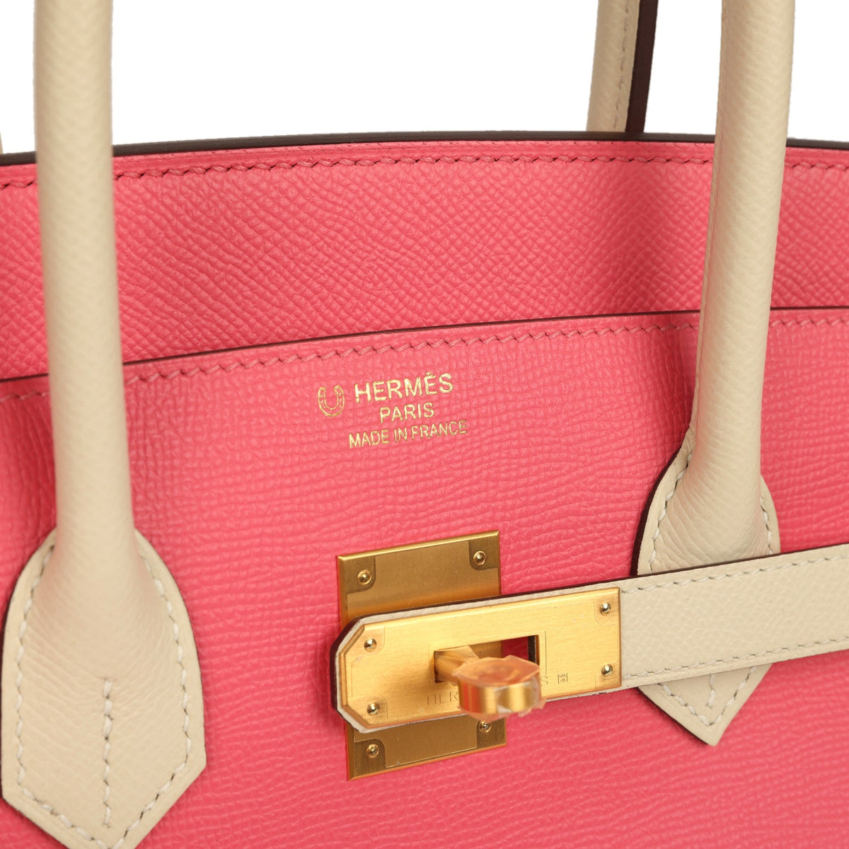 Hermes Birkin 35 Rose Azalee and Craie Epsom Brushed Gold Hardware