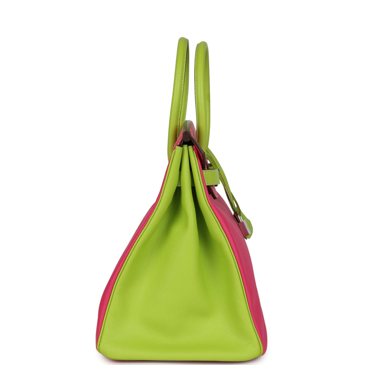 Hermes Birkin 35 Rose Tyrien and Kiwi Epsom Palladium Hardware