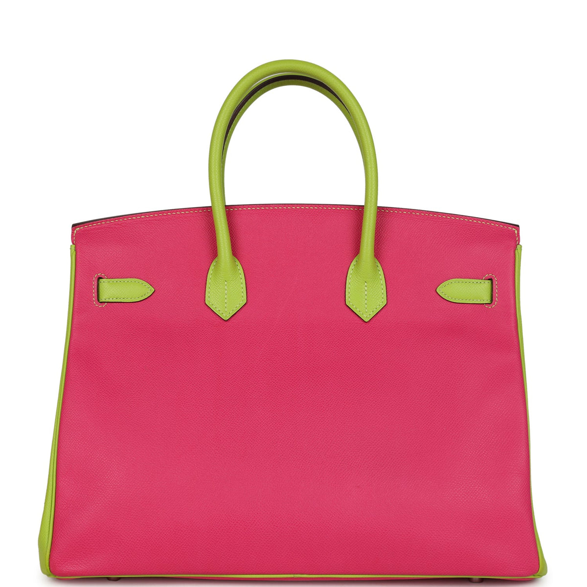 Hermes Birkin 35 Rose Tyrien and Kiwi Epsom Palladium Hardware