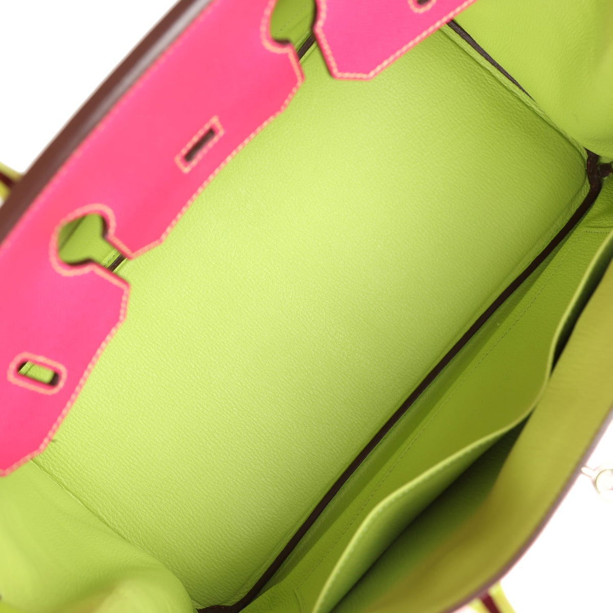 Hermes Birkin 35 Rose Tyrien and Kiwi Epsom Palladium Hardware