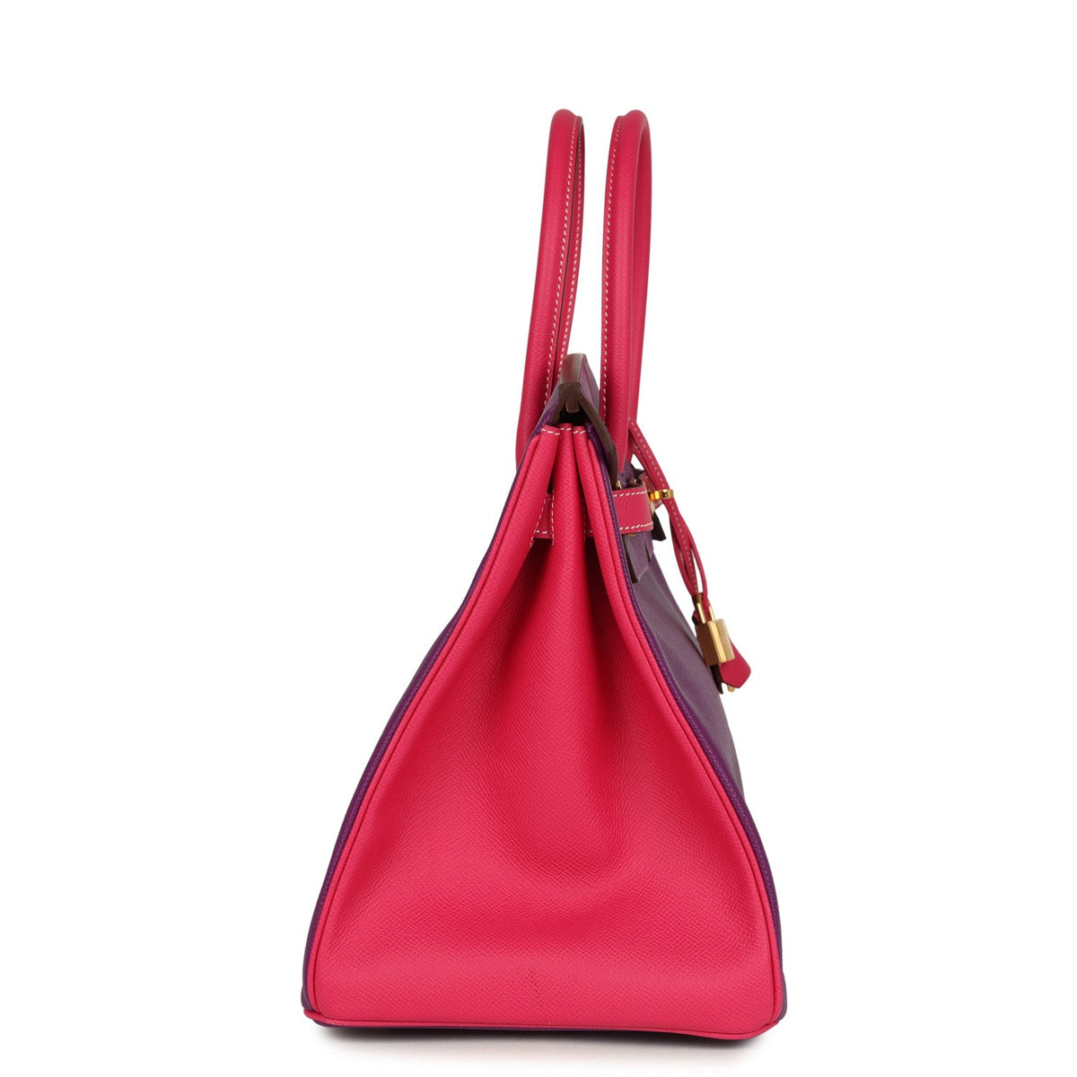 Hermes Birkin 35 Rose Tyrien and Violet Epsom Gold Hardware