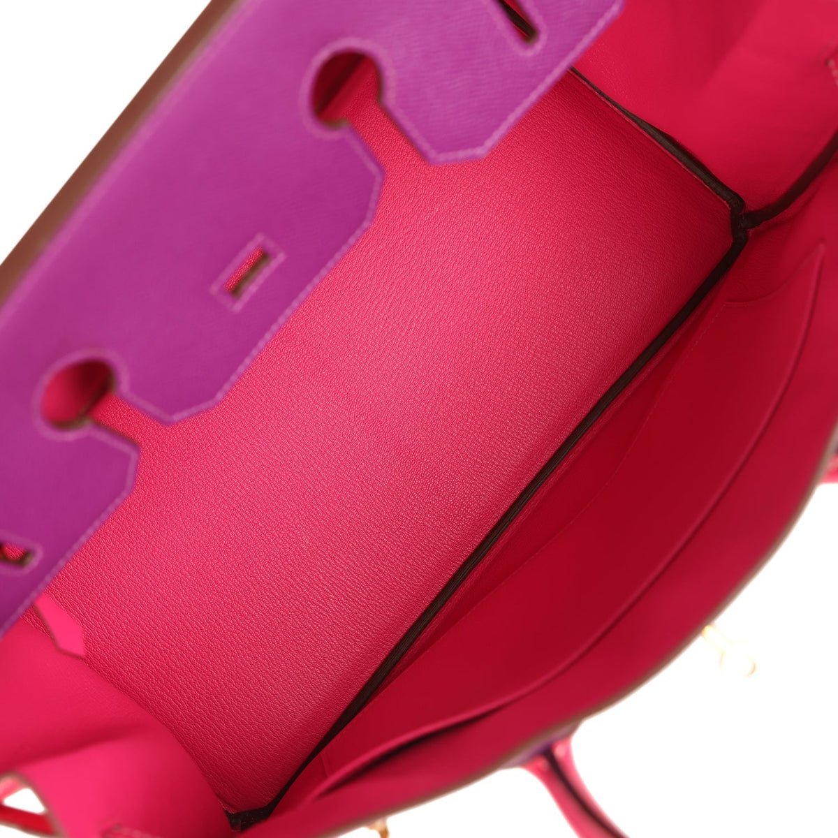 Hermes Birkin 35 Rose Tyrien and Violet Epsom Gold Hardware
