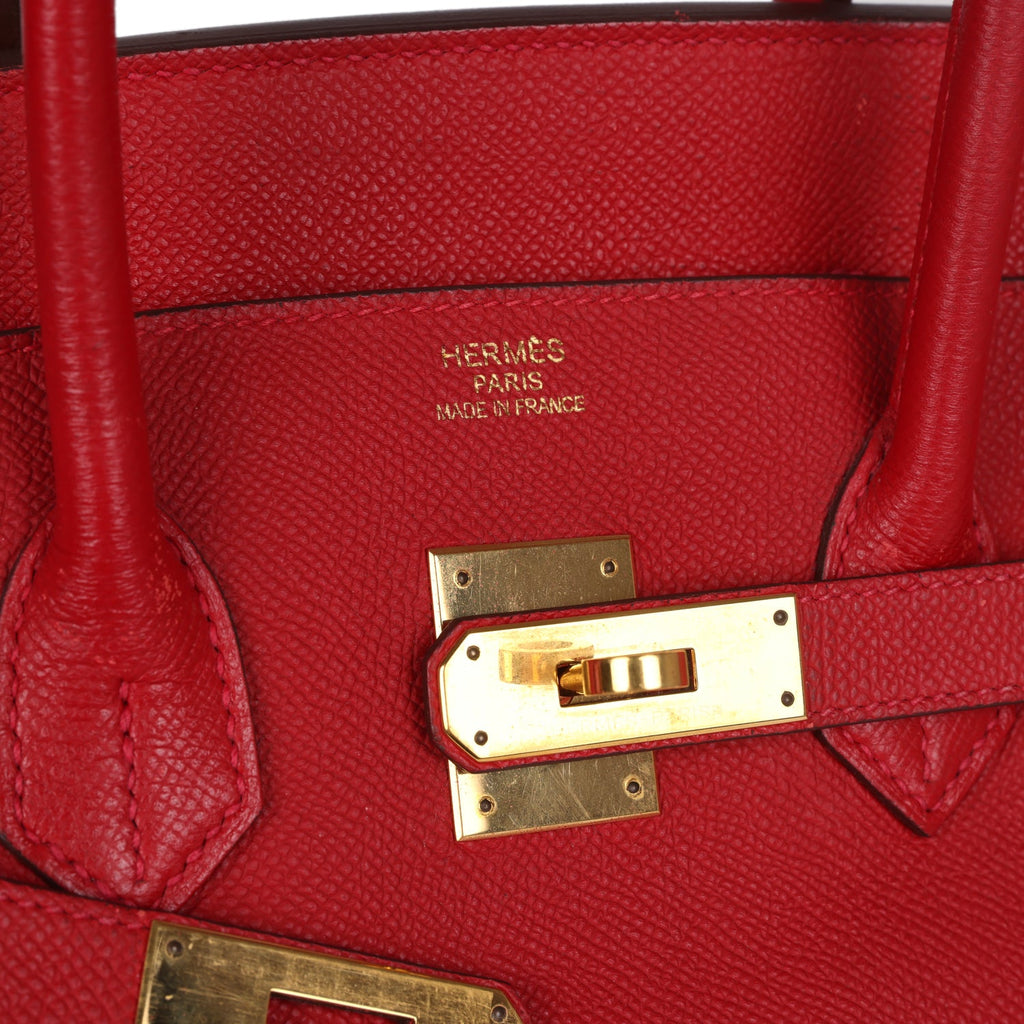 Hermes Birkin 35 Rouge Casaque Epsom Gold Hardware