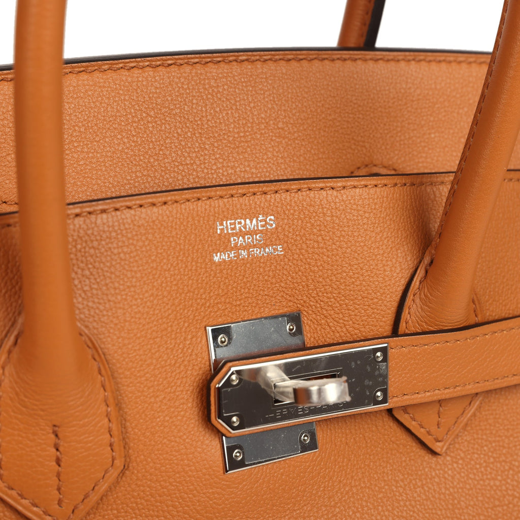 Hermes Birkin 35 "Sea Surf and Fun" Toffee Novillo Palladium Hardware