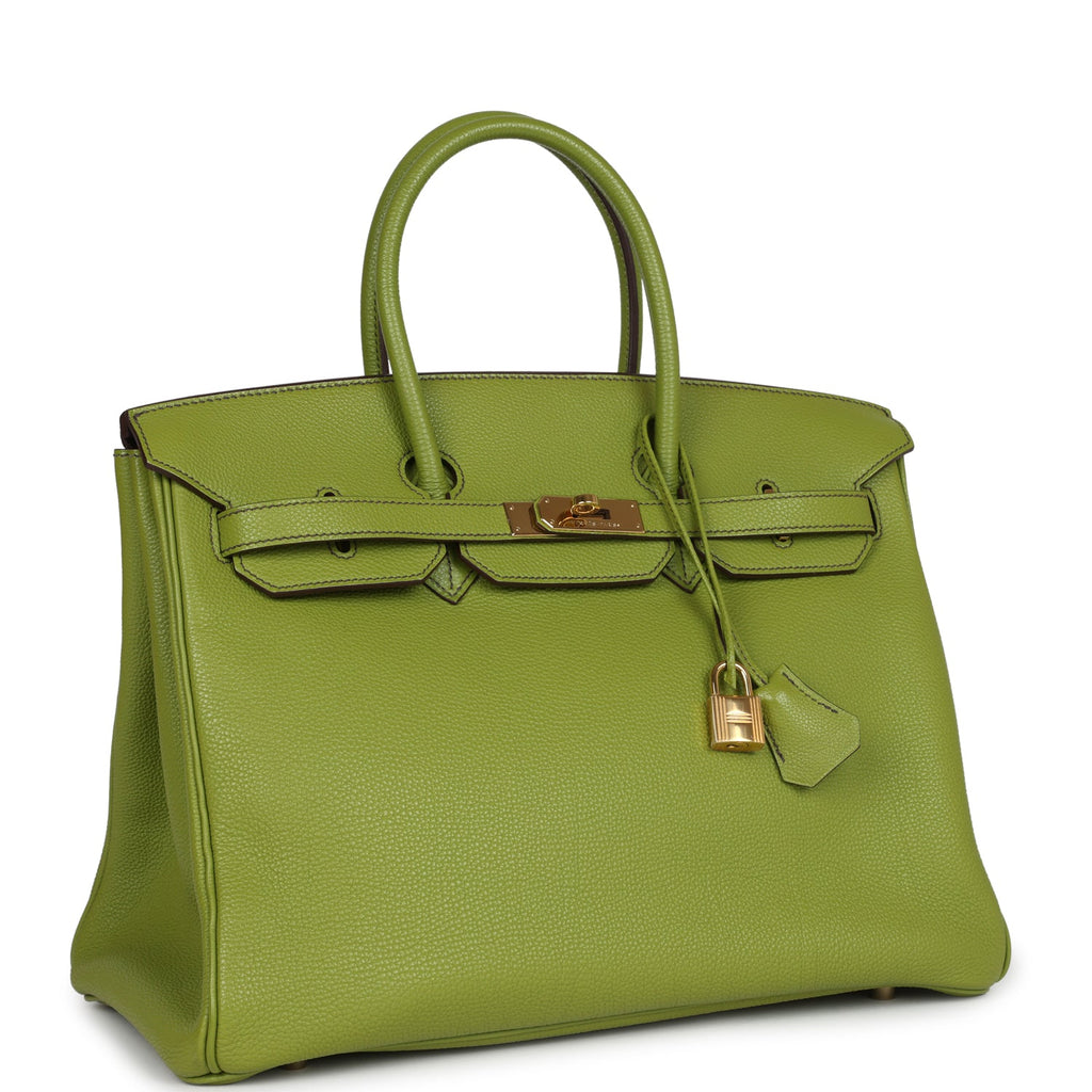 Hermes Birkin 35 Vert Anis Verso Togo Gold Hardware