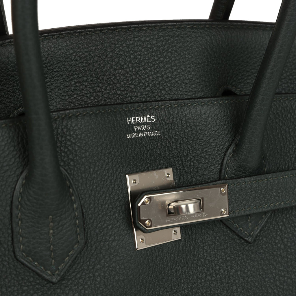 Hermes Birkin 35 Vert Fonce Togo Palladium Hardware