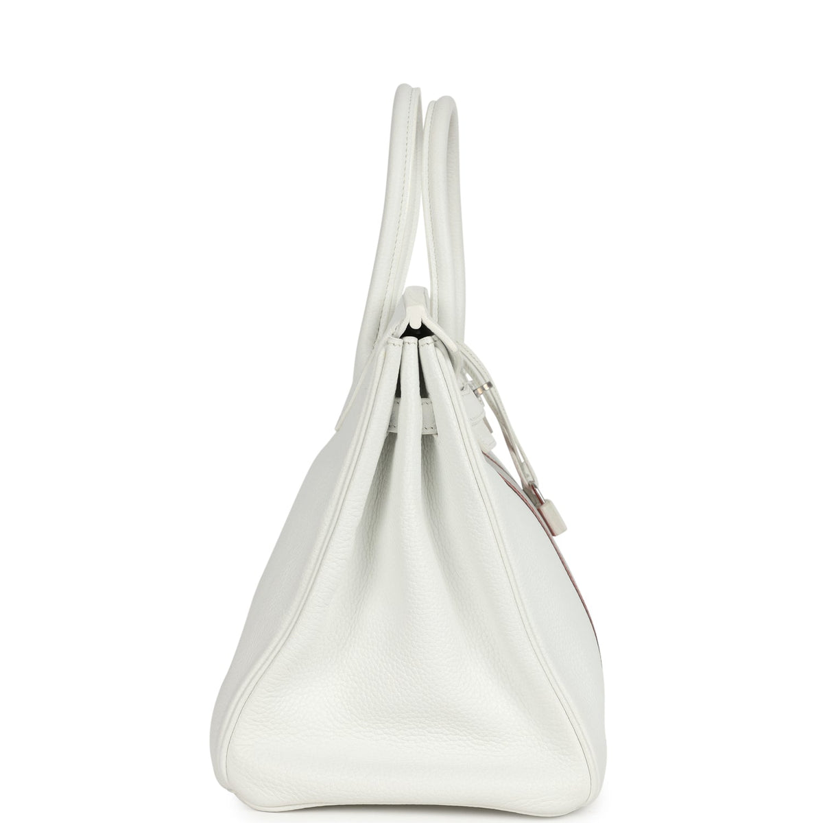 Hermes Birkin Club 35 White and Gris Perle Clemence and Sanguine Lizard Palladium Hardware