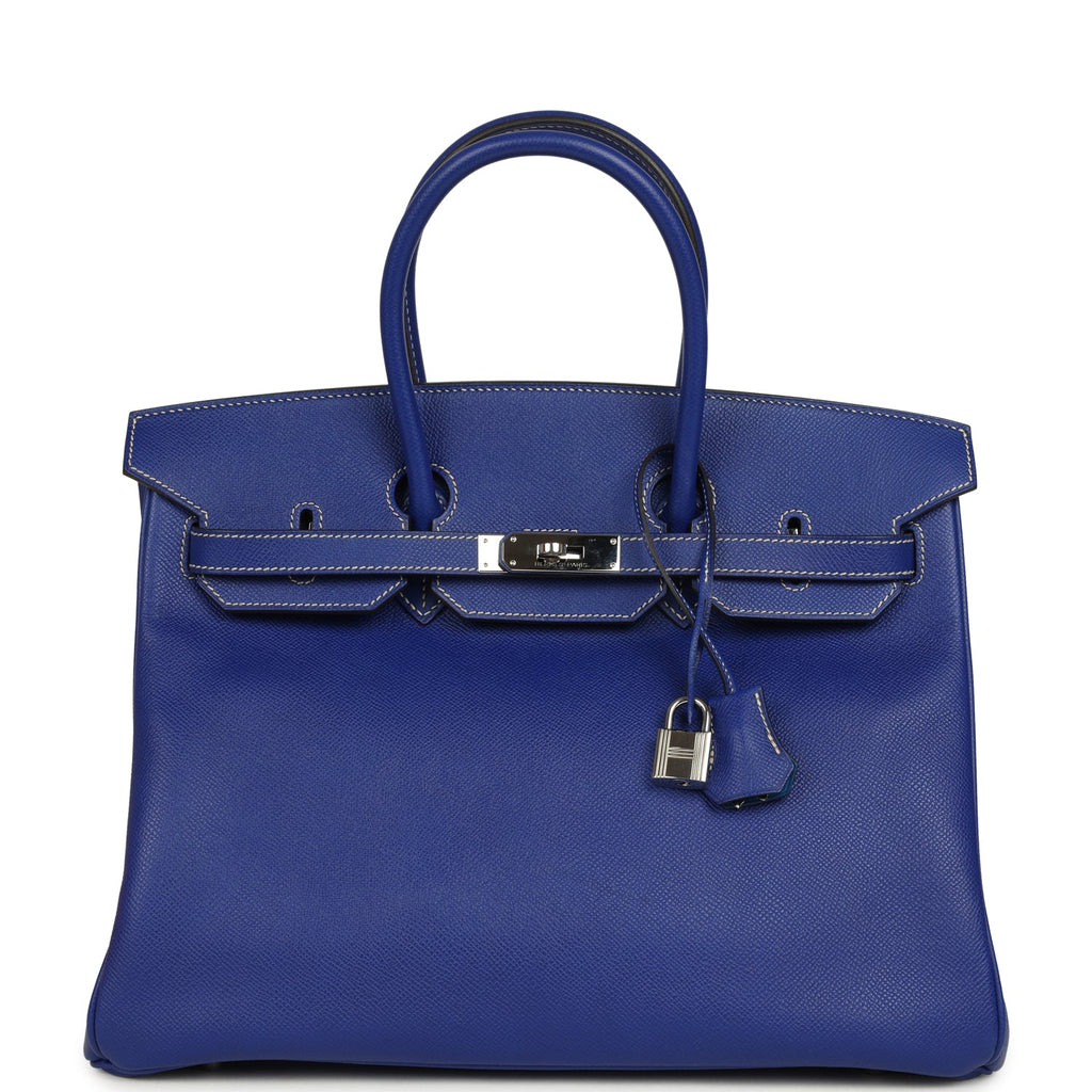 Candy Hermes Birkin 35 Bleu Electric Verso Epsom Palladium Hardware