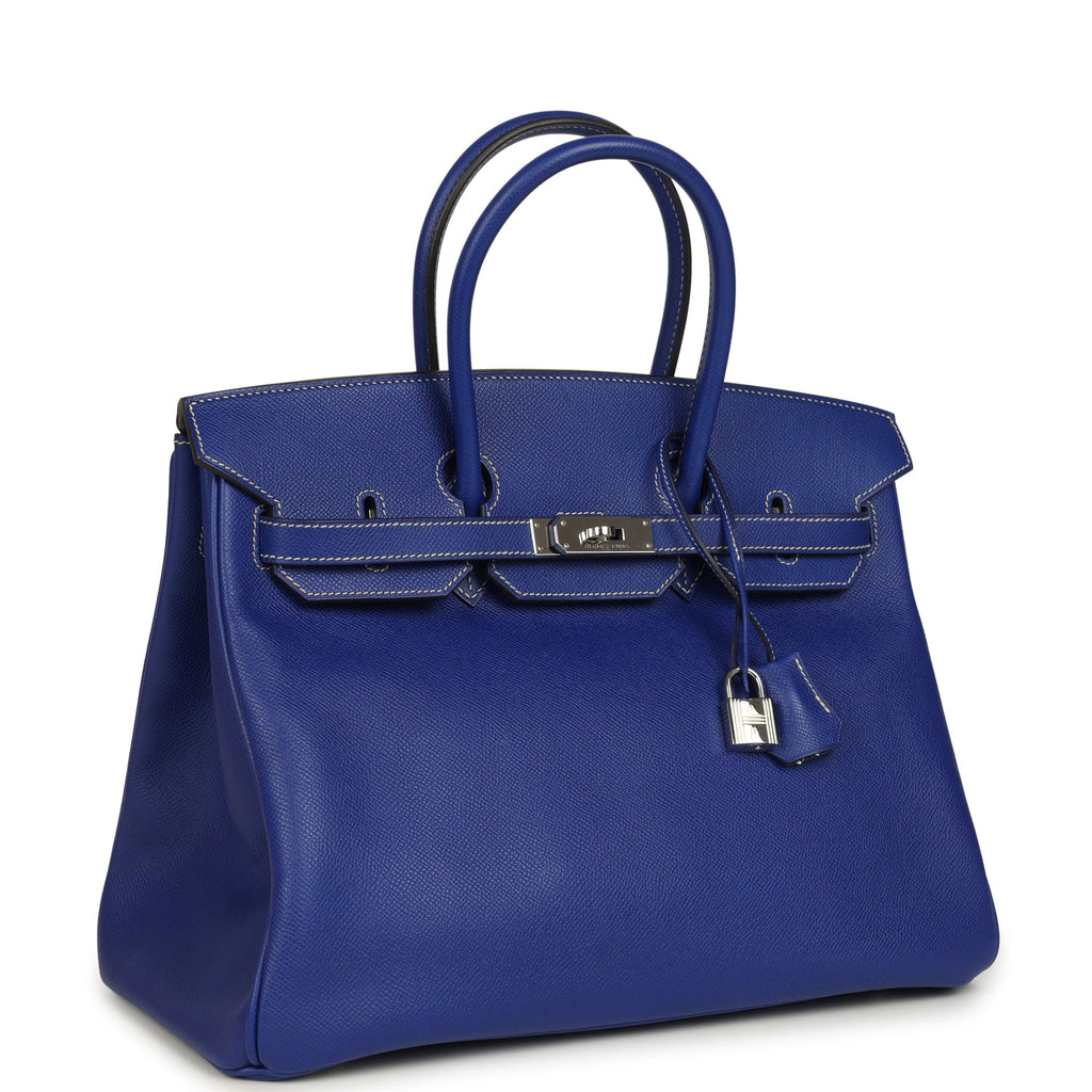 Candy Hermes Birkin 35 Bleu Electric Verso Epsom Palladium Hardware
