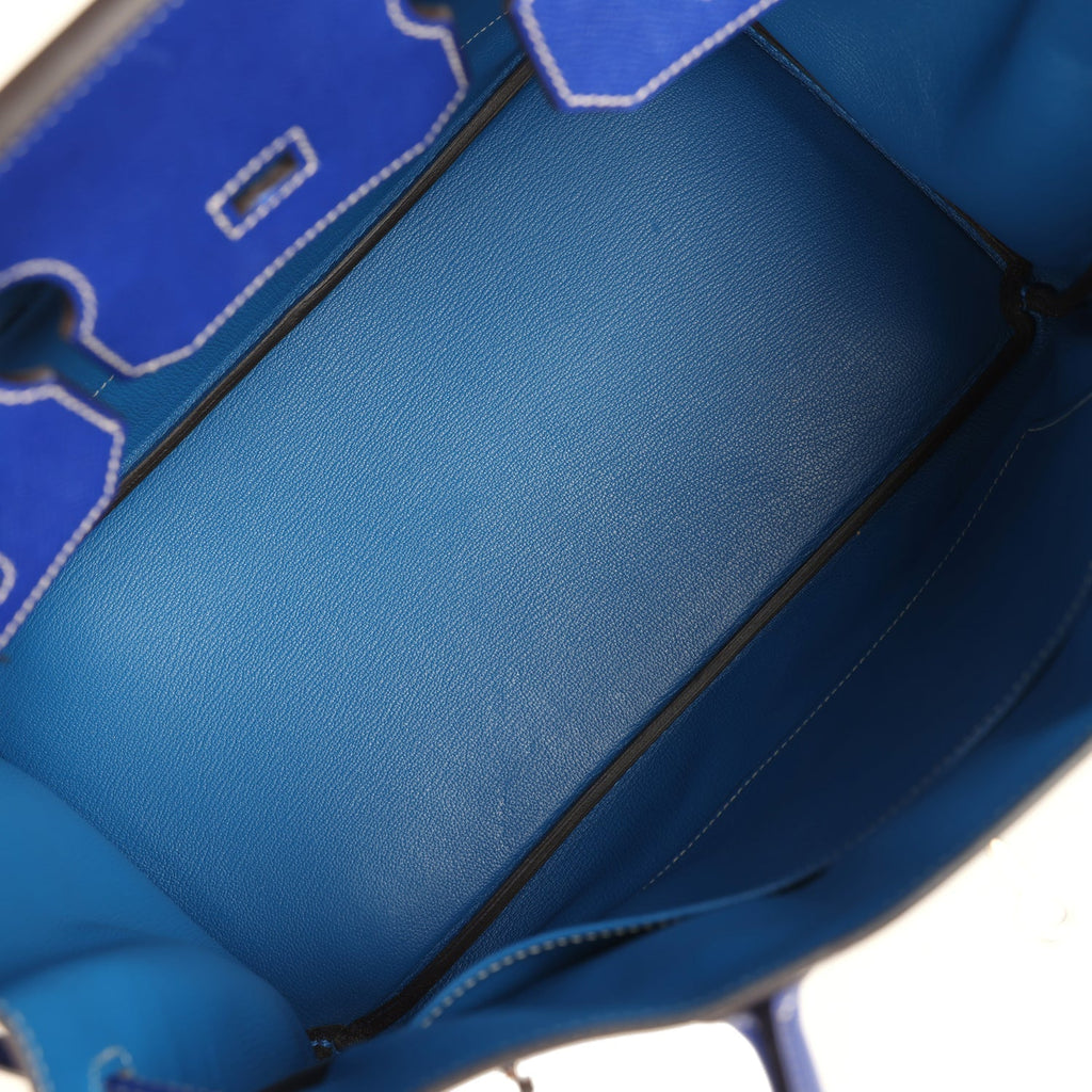 Candy Hermes Birkin 35 Bleu Electric Verso Epsom Palladium Hardware