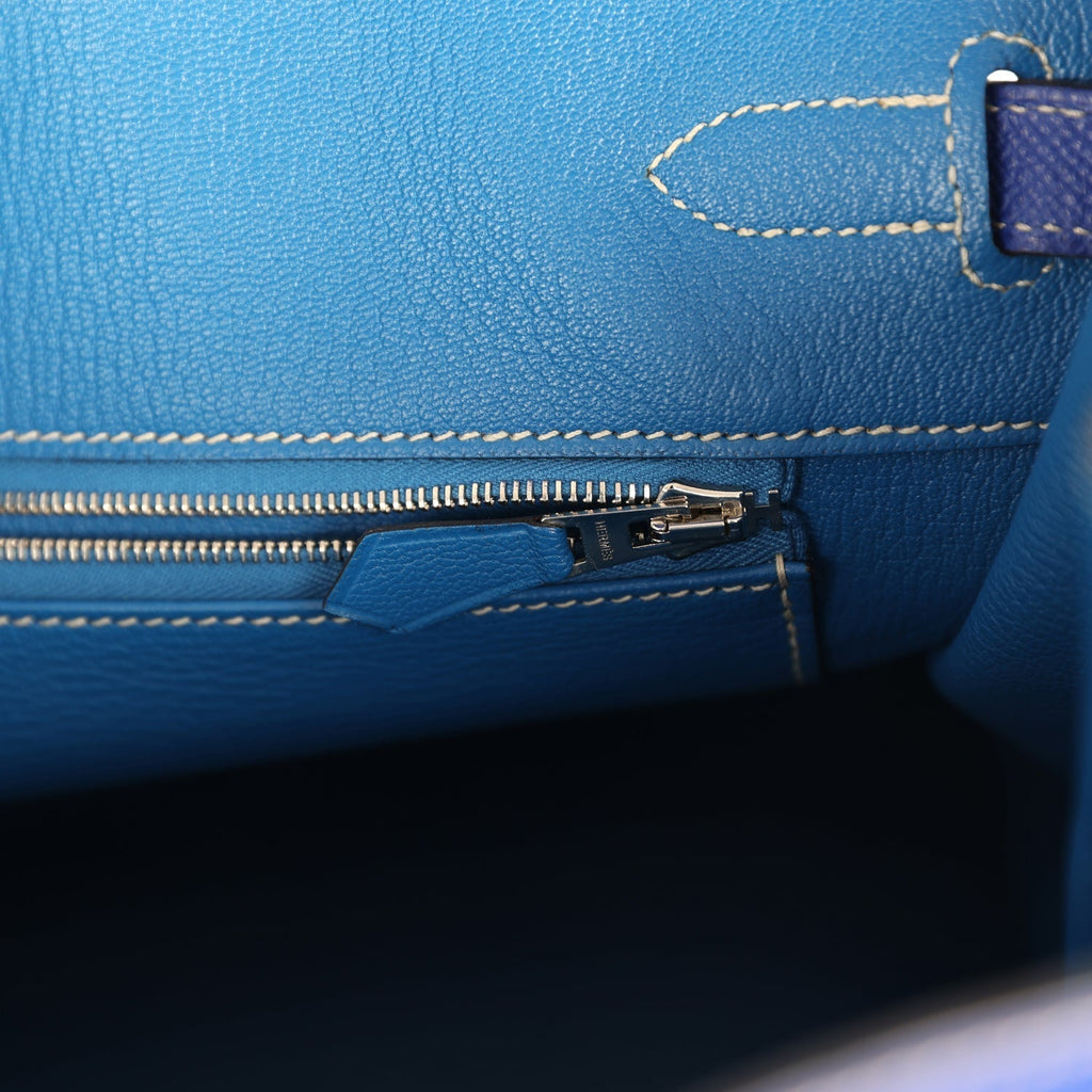 Candy Hermes Birkin 35 Bleu Electric Verso Epsom Palladium Hardware