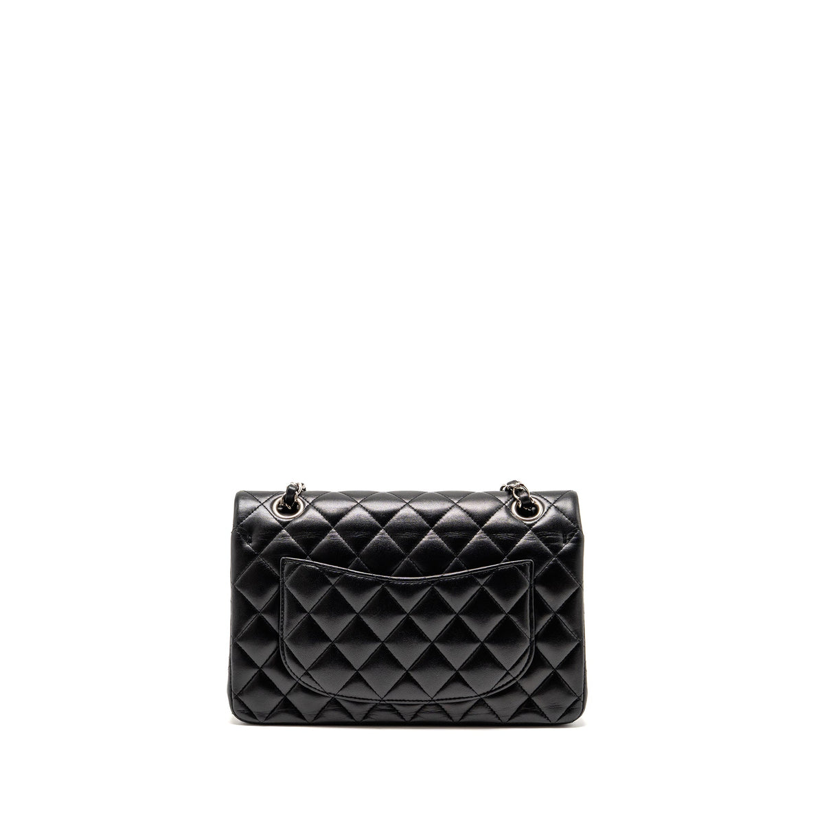 chanel-small-classic-double-flap-bag-lambskin-black-shw-2
