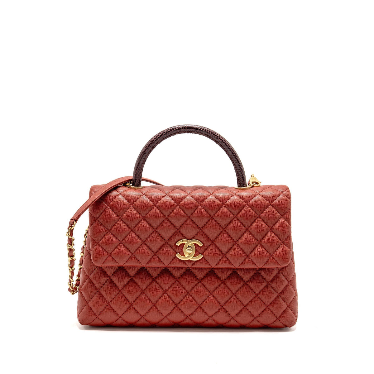 chanel-large-coco-handle-with-lizard-handle-caviar-red-ghw