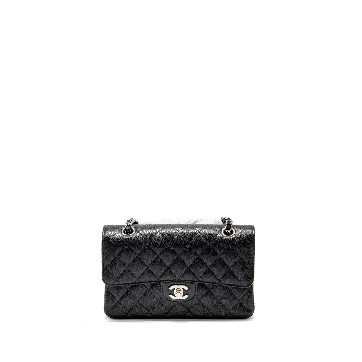 chanel-small-classic-double-flap-bag-caviar-black-shw-2