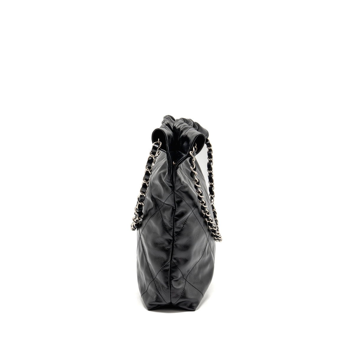 chanel-small-22-shiny-calfskin-black-shw-microchip